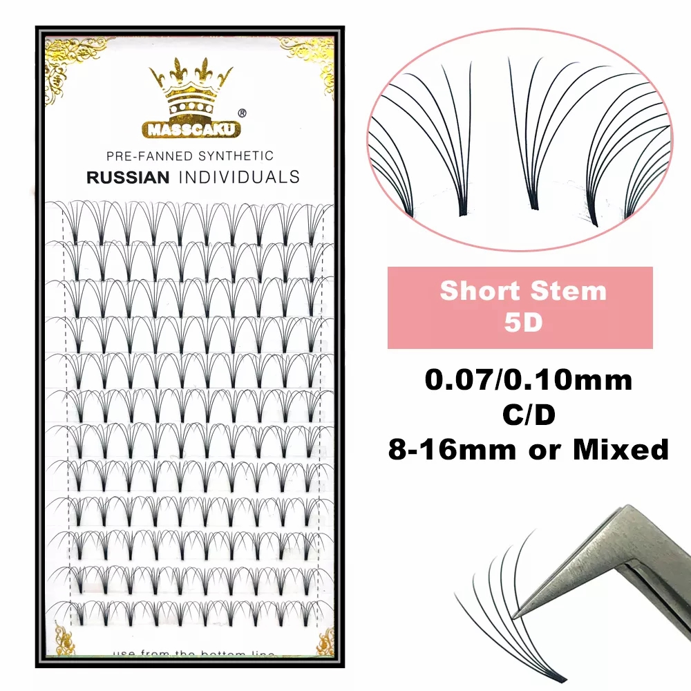 Eyelash Extension Russian - MASSCAKU-extensiones de pestañas de tallo corto,