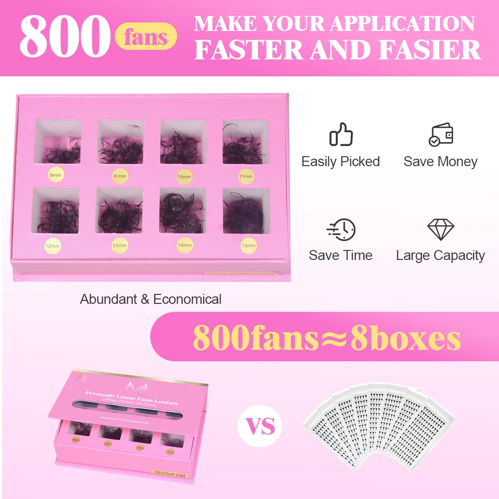 MAYOOC 800 Fans Pestañas Posti - Eyelash Extension Logo reseña y precio